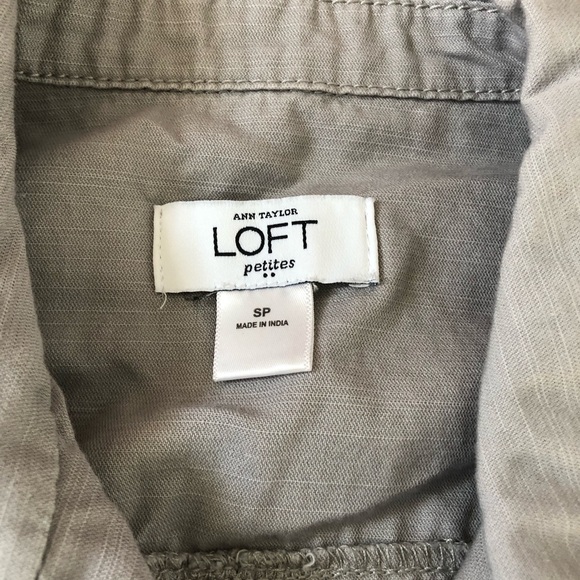 Ann Taylor LOFT Women’s S Petite Light Gray Denim 3/4 Sleeved Blazer Jacket EUC! - Picture 4 of 9